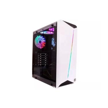 Imagem de Gabinete Gamer , Atx 3 Coolers , Lateral Vidro, Frontal Iluminação Ajustavel Rgb Branco