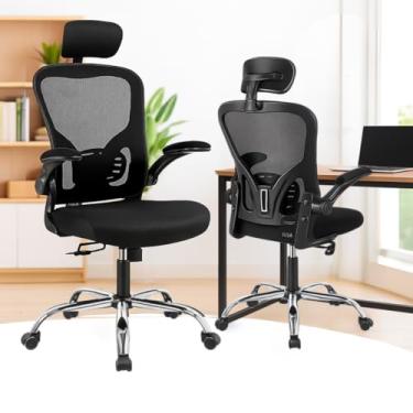 Imagem de Cadeira Escritório Preta Tela Mesh Braço Regulável 120k Preto Mesh