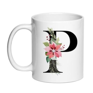 Imagem de SIUNY Canecas de café personalizadas para presente P - presente monogramado, xícara de chá para mulheres, presente de aniversário e Natal para sua esposa, dia da mãe, avó, namorada, amizade, noiva