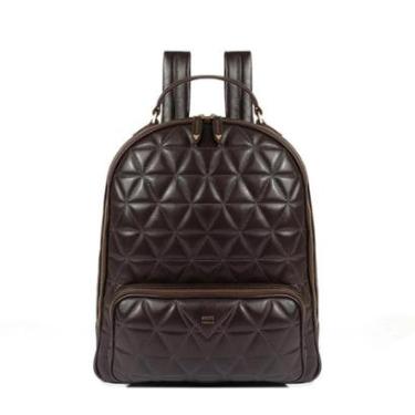 Imagem de Mochila Schutz Couro New 944 Matelassê Marrom Original-Feminino