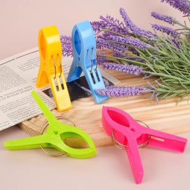 Imagem de Pacote com 4 clipes coloridos, grampos de mola de plástico, clipe utilitário para embalagem de alimentos, saco de batatas fritas