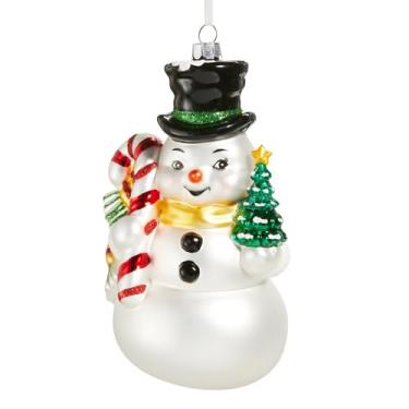 Imagem de RAZ Imports Enfeite de boneco de neve de Natal essencial, 15 cm, multicolorido