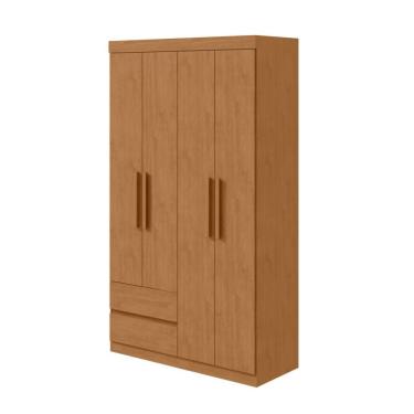 Imagem de Guarda-Roupa Casal Zeus sem Pés 4 Portas 2 Gavetas Amêndoa
