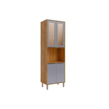 Imagem de Paneleiro de Cozinha Cristaleira Áurea c/ 4 Portas (2 c/ Vidro Reflect