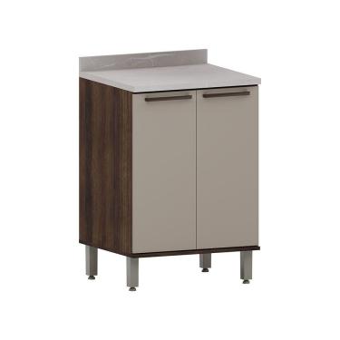 Imagem de Balcão De Cozinha 60cm 2 Portas E Com Tampo Luciane Móveis