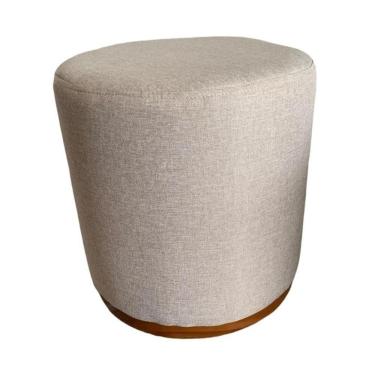 Imagem de Puff Redondo Saturno Linho Bege