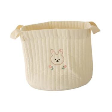 Imagem de Dynwave Cesta de fraldas para bebês, organizador de fraldas com alças, bolsa de armazenamento portátil multifuncional, suporte para brinquedos para viagens ao, Coelho Grande