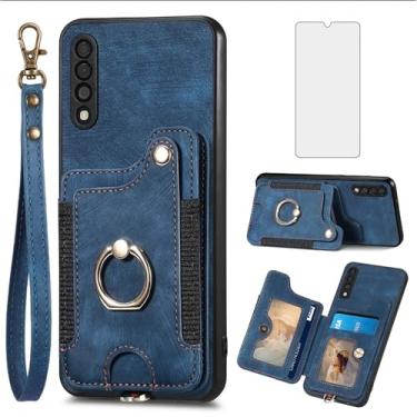Imagem de Asuwish Capa de telefone para Samsung Galaxy A50 A50S A30S Capa carteira com protetor de tela de vidro temperado e alça de pulso Suporte de cartão RFID anel suporte A 50 50S 30S S50 50A SM A505G