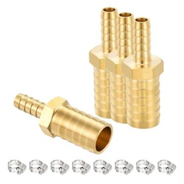 Imagem de HARFINGTON 4 peças de encaixe de farpa de latão de 5/20.3 cm a 5/40.6 cm com braçadeira de latão, reparador de metal para impressão 3D, compressor de ar, máquina CNC, matrizes