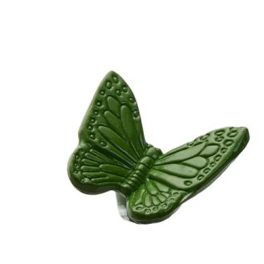 Imagem de Puxadores de porta de liga de zinco criatividade vintage antigo puxador de gaveta retrô estrela do mar puxadores de gaveta (verde-borboleta)
