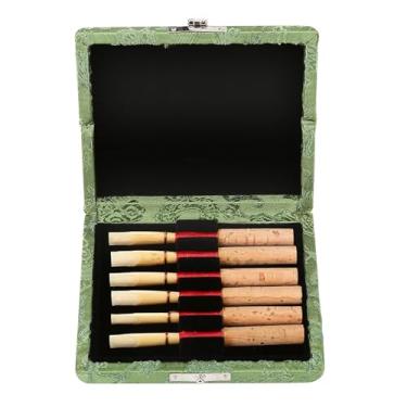 Imagem de RiToEasysports Suporte de Caixa de Tecido de Seda de Madeira Requintado para 6 Peças de Palhetas de oboé, Protege contra Colisão, à Prova de Umidade, Portátil (Verde)