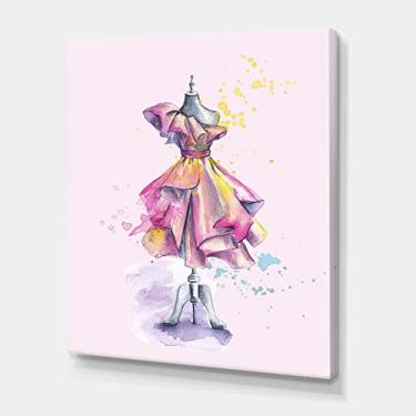 Imagem de DesignQ Lindo vestido com dobras na moda Manequim Arte de parede em tela country francês