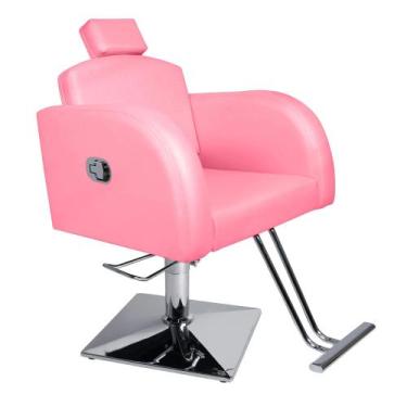 Imagem de Cadeira Reclinável Destak Hidráulica Base Quadrada Rosa Claro - Moveis