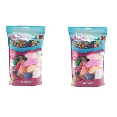 Imagem de Massa De Eva Artesanato 20 Cores 500g - Kit 2 Pacotes Make+