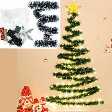 Imagem de Árvore Natal De Parede 100 Lâmpadas Leds Enfeite De 220v 9m