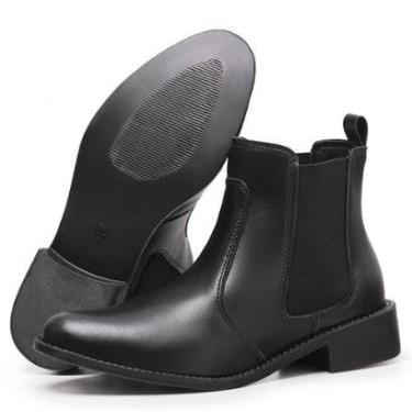 Imagem de Bota Coturno Feminino Tratorada Chelsea Macia Confortável-Feminino