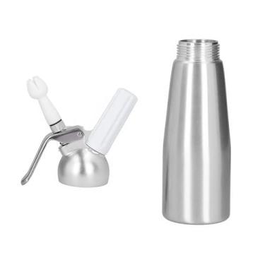 Imagem de Sifão Profissional para Chantilly em Alumínio, Garrafa 500ml, Cor Prata, Uso Gourmet