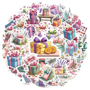 Imagem de 70 pçs presente celebração presente fita laço adesivos brinquedo diy adesivos embrulhados para presente DIY telefone guitarra notebook mala copo mala geladeira telefone bagagem laptop guitarra carro