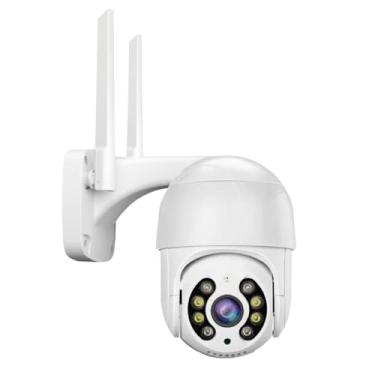 Imagem de Câmera de Segurança Externa Wi-Fi PTZ IP66 com Visão Noturna Colorida, Sirene e Luz de Alerta, Áudio Bidirecional, H.265, Cartão TF 128GB