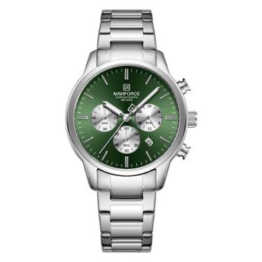 Imagem de Relogio Masculino Esportivo Casual Quartzo Em Aço Inoxidável 30m À Prova Da Água Verde