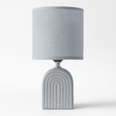 Imagem de Abajur Moderno Decorativo Luminária de Mesa com fio bivolt decoração para sala quarto e cabeceira (Arco Cinza)