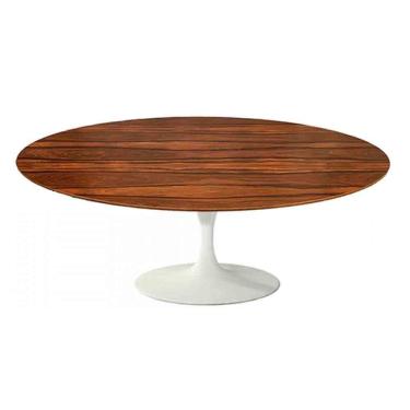 Imagem de Mesa Saarinen Oval Centro Pau Ferro 120x80cm - Base Branca