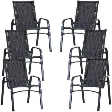 Imagem de 6 Cadeiras Emily Com Pintura Eletrostática Trama  Argila