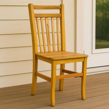 Imagem de Cadeira De Madeira Maciça Com Encosto Anatômico – Rústica E Confortável