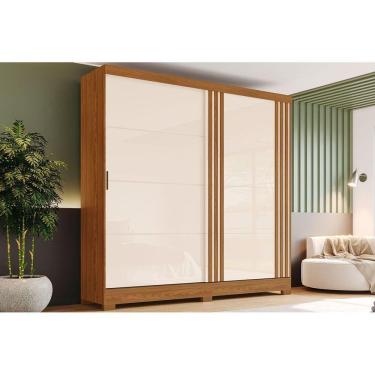 Imagem de Guarda Roupa Casal 2 Portas De Correr E 3 Gavetas C- Pés Briz B352 Nature-off White - Henn