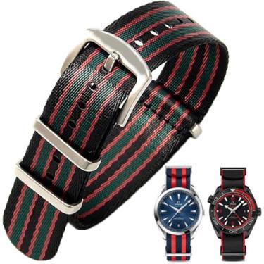 Imagem de Aoeiwv Pulseira de relógio de nylon balístico militar de 20 mm, 22 mm, com fivela pesada, macia, durável, impermeável, pulseira de reposição de nylon premium para homens e mulheres