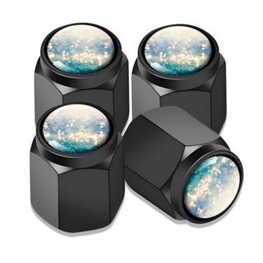 Imagem de 4 peças de tampas de haste de válvula de pneu, ajuste universal de alumínio para carros, caminhões, SUVs, motocicletas, bicicletas, acessórios de decoração de roda, haste de válvula, capas à prova de