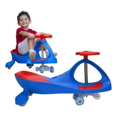 Imagem de Carrinho Rolimã Zippy Car Azul Rodas Led Gira 360 Abec 7