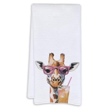 Imagem de Cabana Bro Toalhas de cozinha engraçadas de girafa, presentes para amantes de girafas, toalhas de chá para decoração de carrinho de cozinha, bar para decoração de carrinho, presentes para amantes de
