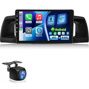 Imagem de Rádio veicular Qualcomm 8 núcleos para Toyota Corolla EX 2007 2008 2009 2010 2011 2012, [4+64] Volxcereo 10,1 polegadas estéreo com carplay/Android Auto, GPS, WiFi, Bluetooth, SWC