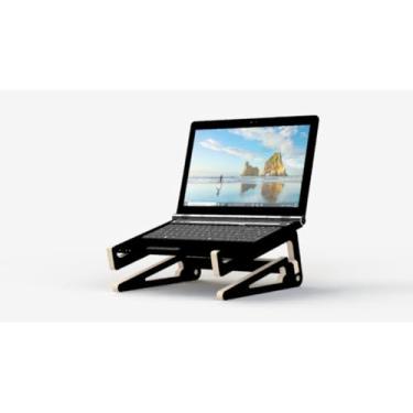 Imagem de Suporte Articulado ，Apoiador de Notebook Suporte Notebook Modelo Universal com Ajuste de Largura DesmontáVel(Preto)