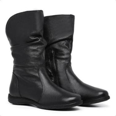 Imagem de Bota Feminina Cano Alto Sanfonada Couro Original 3900 Lady-Feminino