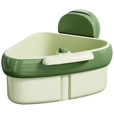 Imagem de Coador de pia de canto coletor de resíduos de alimentos para pia, 2025 novo cesto de escorredor de pia com ventosa atualizada, cesta de filtro de pia de despejo automático (verde)