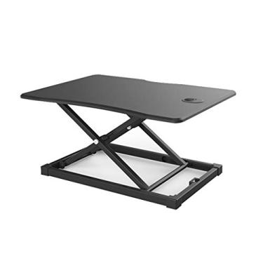 Imagem de Secretárias de colo Mesa de apoio ajustável altura em pé mesa conversor de suporte mesa de elevação casa estudo escritório riser estação de trabalho para laptop, PC, computador mesa de cama (cor