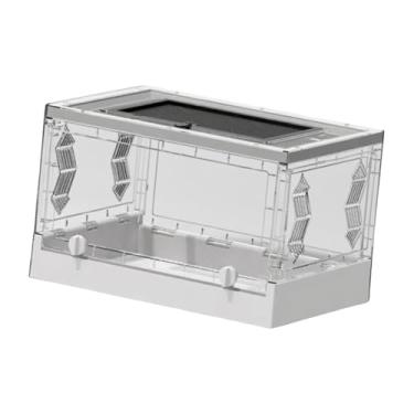 Imagem de FashionCha Aquário Dobrável Transparente para Répteis, Habitat para Lagartos, 42 X 30 X 26 Cm, para Pequenos Répteis, Tanque de Reprodução Multiuso, Caixa, Branco