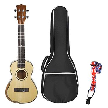 Imagem de Ukulele infantil de 58,4 cm para concerto Ukulele Painel Spruce Guitarra clássica Ukelele com alça de capo de corda