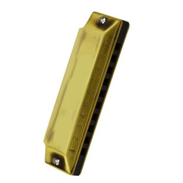 Imagem de Gaita profissional toca C chave 10 buracos nobre azul diatônico dourado gaita requintado instrumento musical