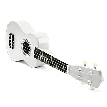 Imagem de Guitarra Ukulele Soprano de 53 cm Basswood Rosewood 4 Cordas Ukulele Baixo Uke Presente Infantil Instrumentos Musicais Ukuleles (Cor: Branco Leite)