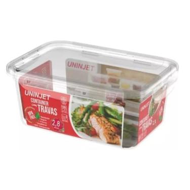 Imagem de Kit 10 Potes Marmita 2800ml Container c/Tampa 4 Travas (Ideal Para Freezer e Micro-ondas)