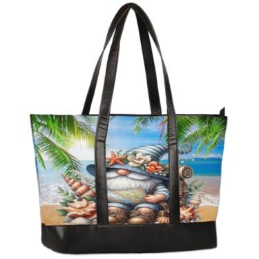 Imagem de Bolsa de lona para laptop para mulheres, anões, verão, litoral, 40 cm, bolsa de computador de grande capacidade, leve, casual, bolsa de ombro para negócios, escritório, trabalho, viagem, escola