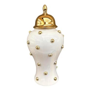 Imagem de FLCPJGV Jar de gengibre porcelana jarra de cerâmica vaso de chá jarro de para a sala de estar, L