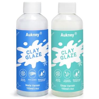 Imagem de 2 x Verniz de argila seca ao ar de 100 ml, brilho de 100 ml e acabamento fosco 100 ml, esmalte de argila seca ao ar, evita rachaduras e resistente a arranhões, para cerâmica, pinturas a óleo, madeira