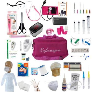 Imagem de Kit Enfermagem Com 60 Itens Com Esteto E Esfigmo Completo PINK - P.A M