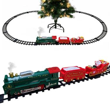 Imagem de Trenzinho Eletrico Natal Solta Fumaça Som Led Trem Maria Fumaça Decoraçao Natalina Loja Shopping Cenario Vila Casa
