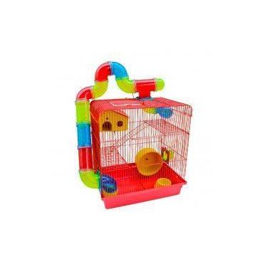 Imagem de Gaiola Hamster 3 Andares Vermelha - Jel Plast