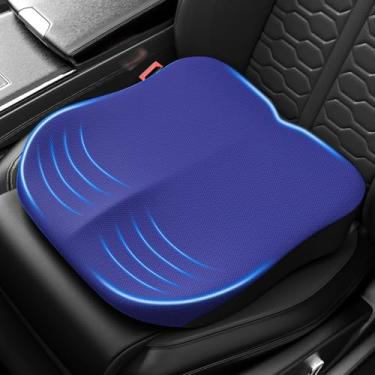 Imagem de Pakanana Almofada de assento de carro para dirigir, almofadas automotivas de espuma viscoelástica com efeito de aumento de altura e alívio da dor na parte inferior das costas e cóccix. Adequado para